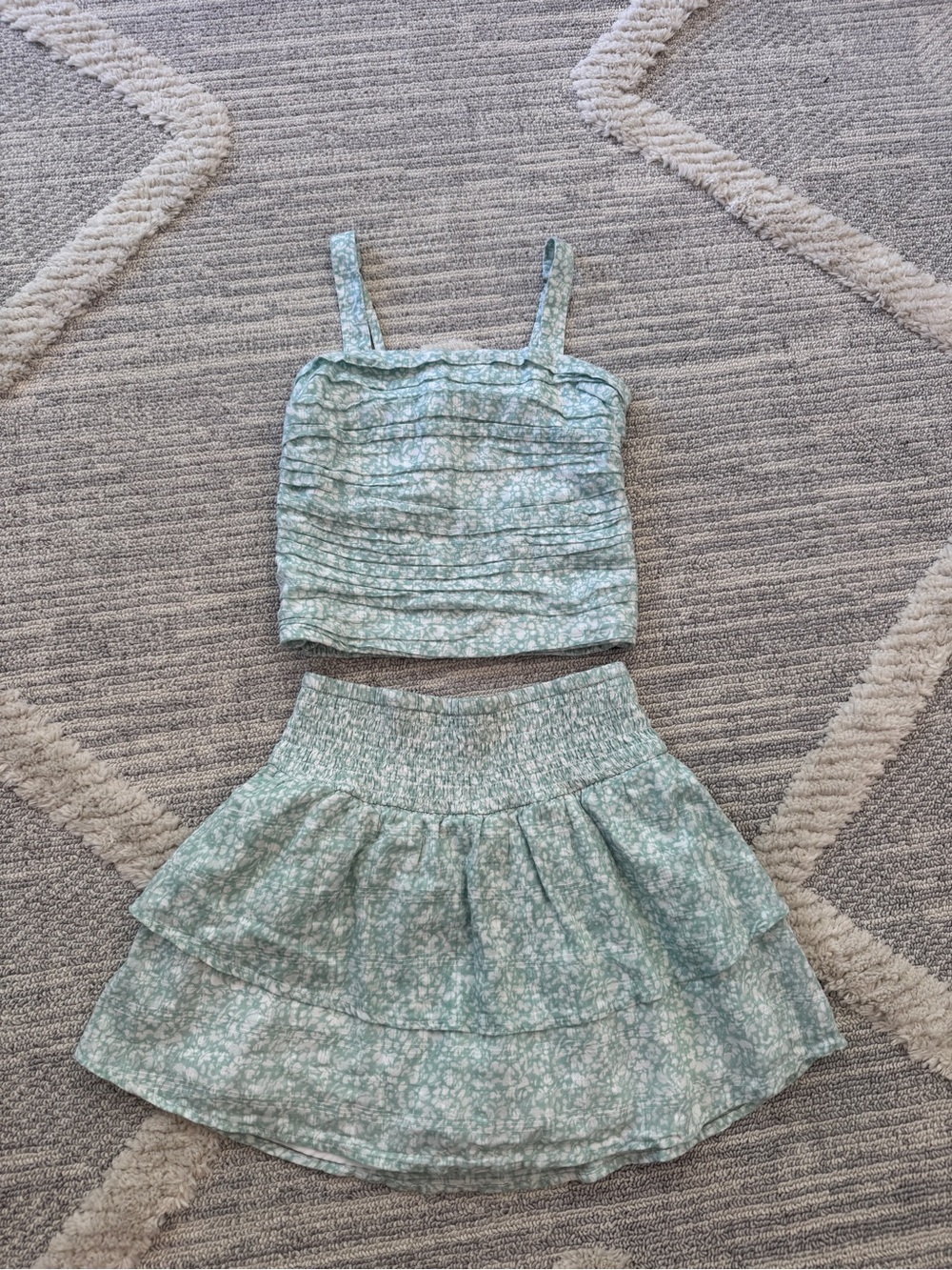 Abercrombie Kids Light Blue Plaid Tank Top & Skirt